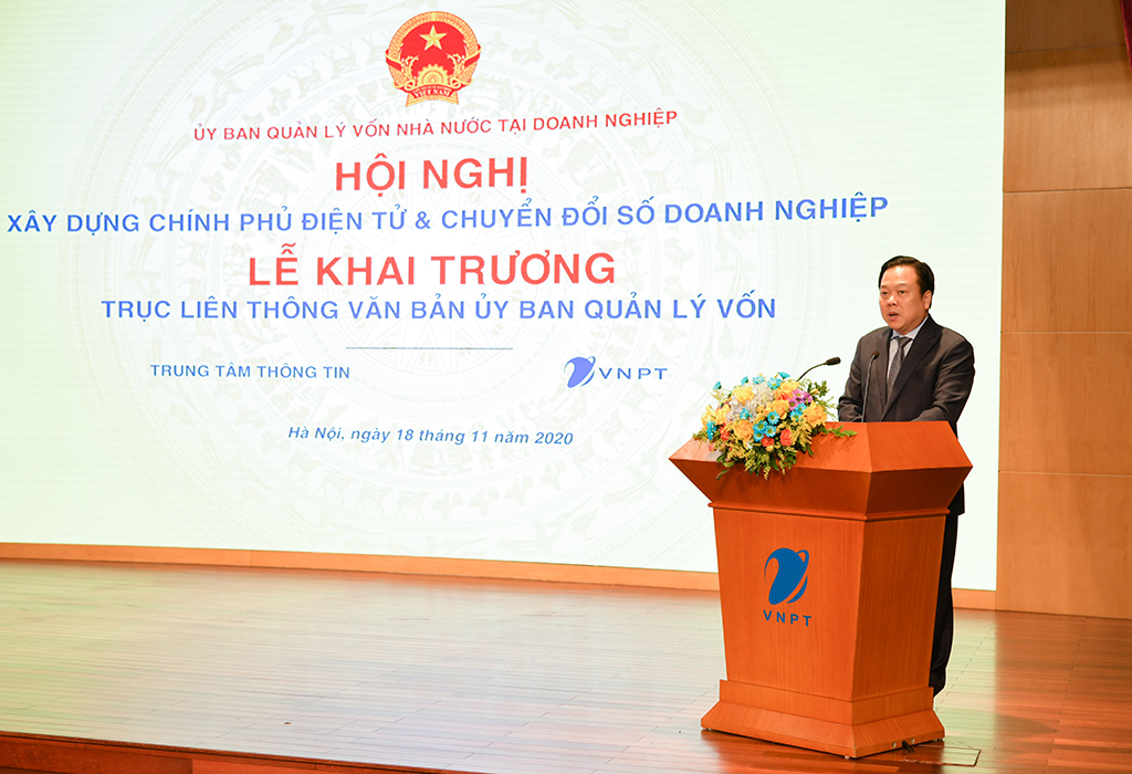 Chủ tịch Ủy ban Quản lý vốn nhà nước tại doanh nghiệp Nguyễn Hoàng Anh phát biểu khai mạc Hội nghị