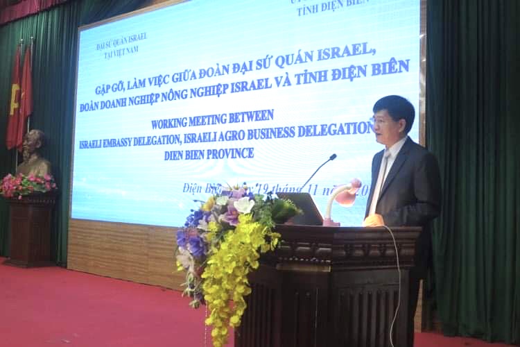 Ông Lê Thành Đô, Chủ tịch UBND tỉnh Điện Biên phát biểu tại buổi làm việc