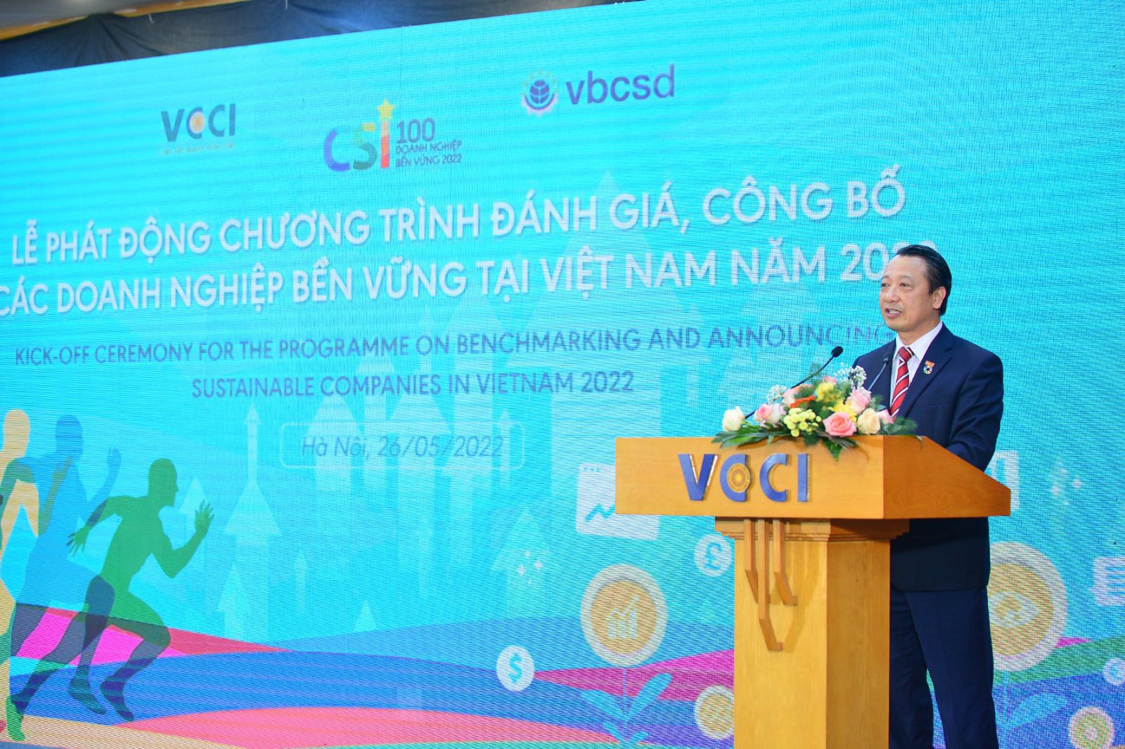 Ông Nguyễn Quang Vinh – Phó Chủ tịch chuyên trách VCCI, Chủ tịch VBCSD phát biểu tại lễ phát động CSI 2022