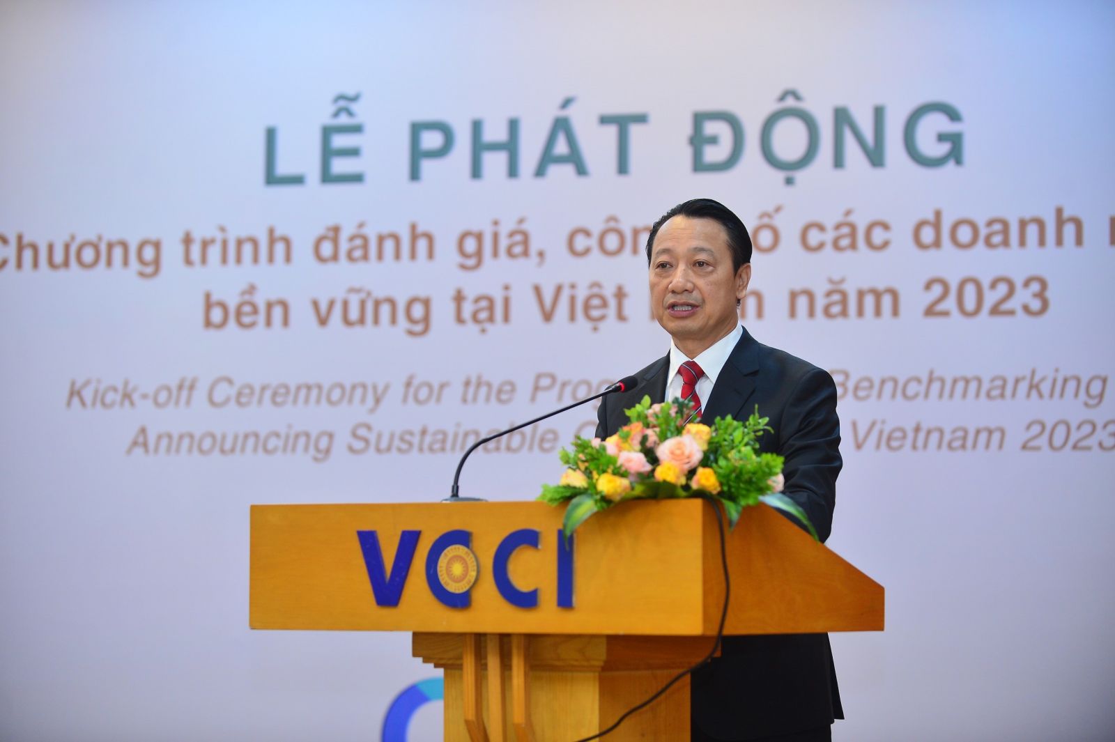 Ông Nguyễn Quang Vinh – Phó Chủ tịch VCCI, Chủ tịch VBCSD phát biểu tại 