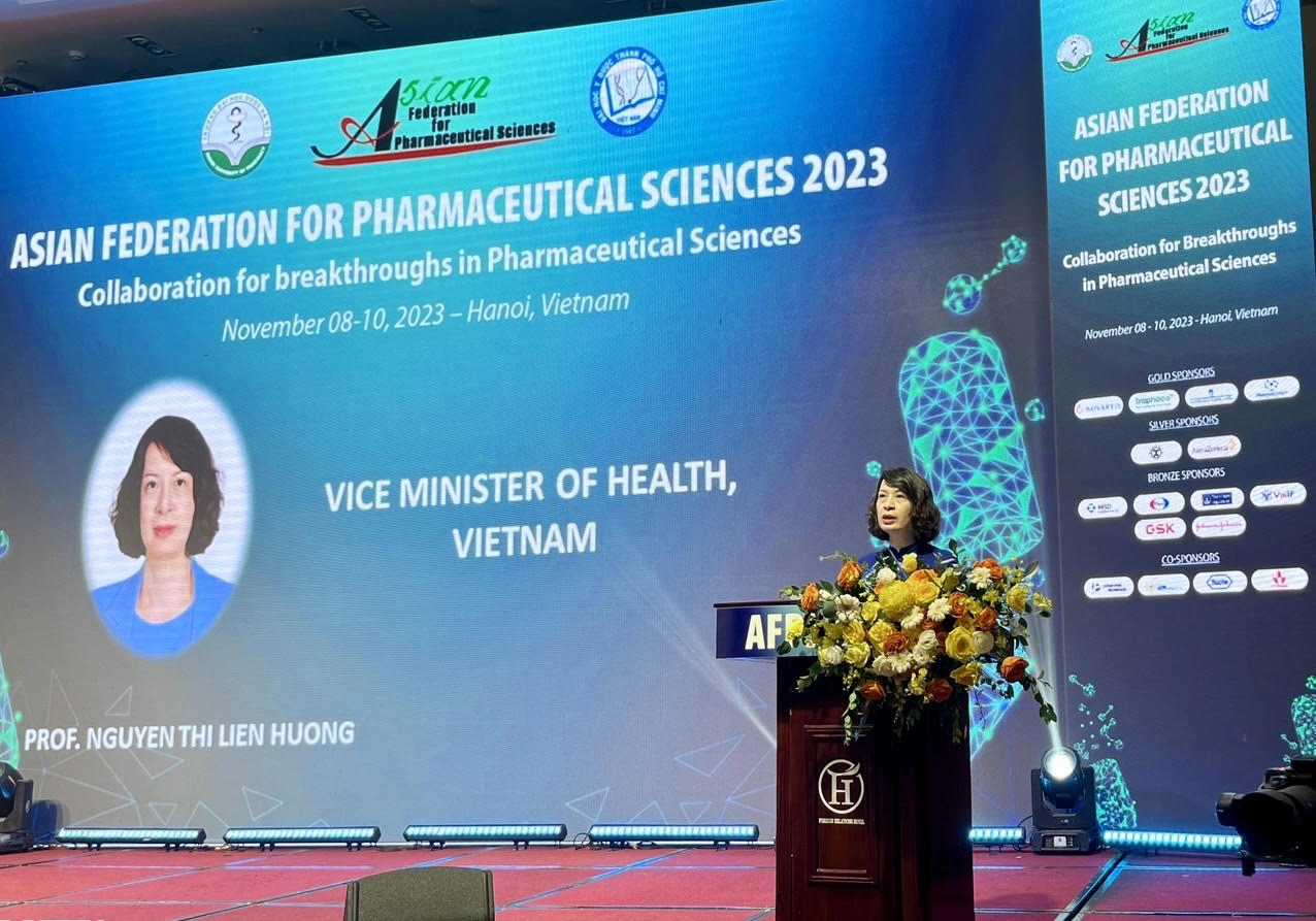 PGS.TS Nguyễn Thị Liên Hương, Thứ trưởng Bộ Y tế phát biểu khai mạc Hội nghị Khoa học Dược Châu Á 2023 