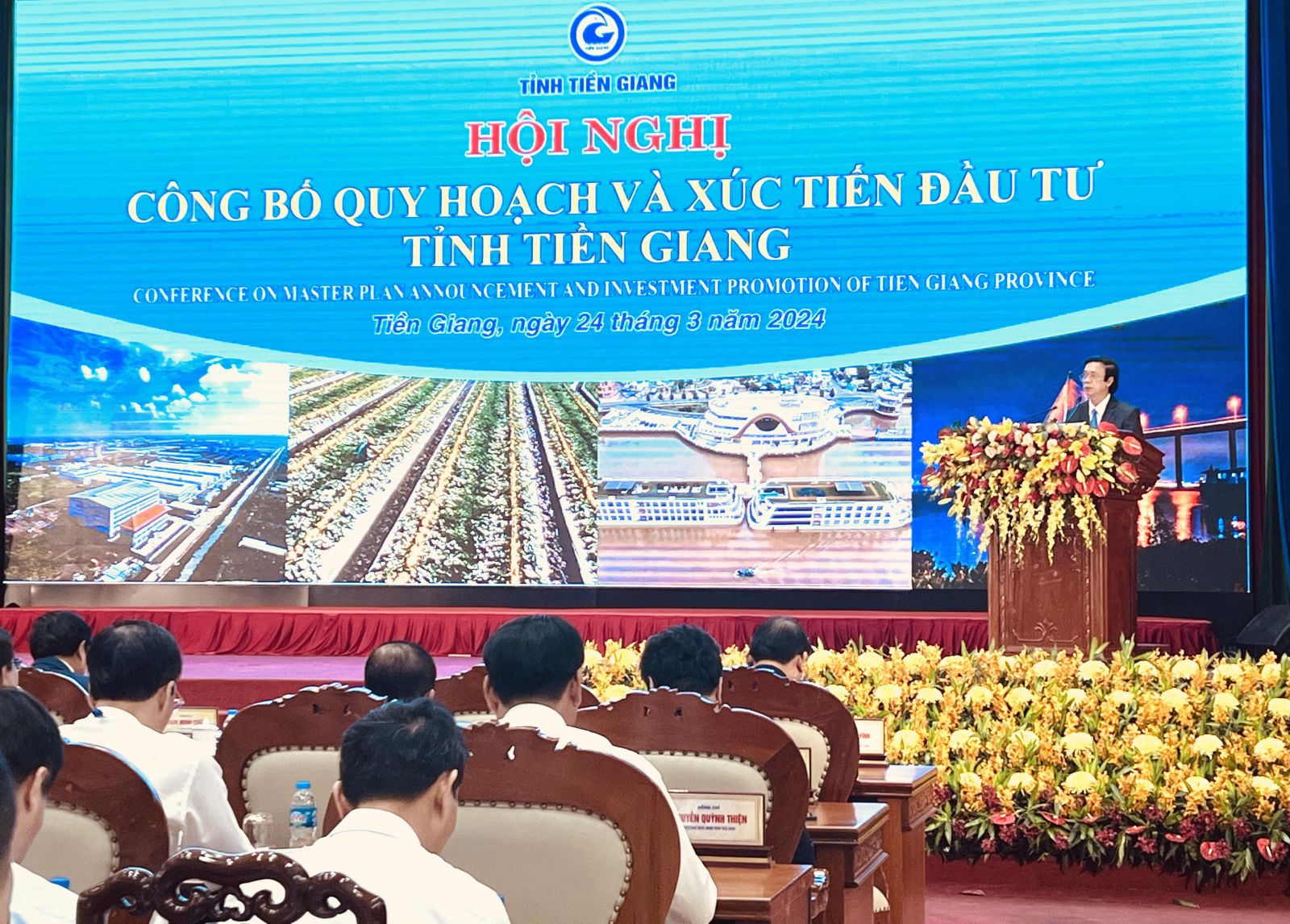 Ông Nguyễn Văn Danh, Bí thư Tỉnh uỷ Tiền Giang phát biểu tại Hội nghị.