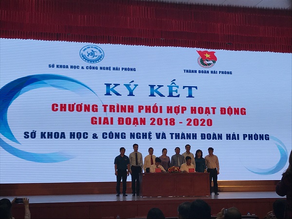 Lễ ký kết chương trình hợp tác khởi nghiệp giữa Sở KHCN Hải Phòng và Thành đoàn Hải Phòng