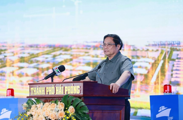 Thủ tướng Phạm Minh Chính phát biểu tại Lễ khởi công dự án