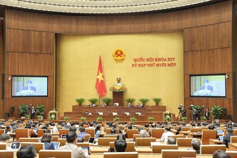 Toàn cảnh phiên họp Quốc hội sáng ngày 25/3.