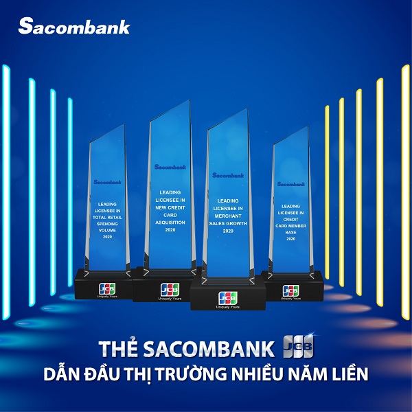 Sacombank nhận 4 giải thưởng năm 2020 từ tổ chức thẻ quốc tế Nhật Bản JCB