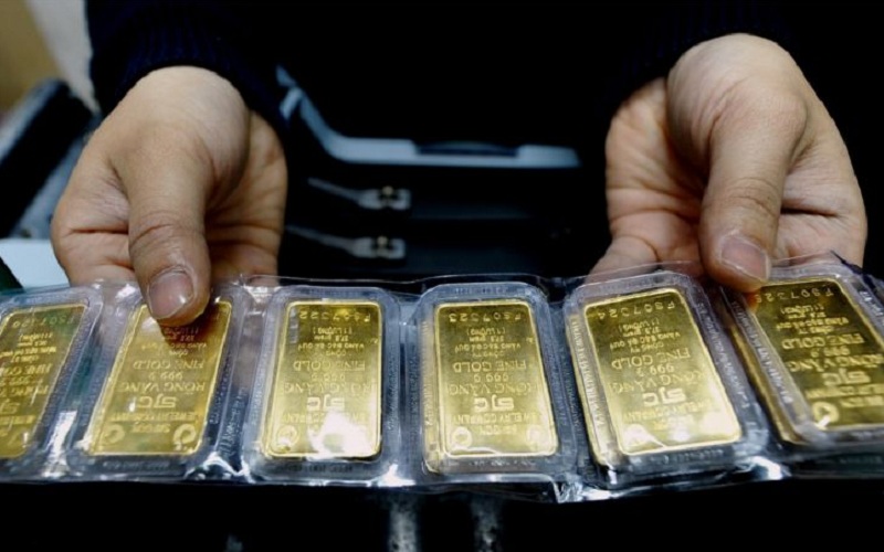 giá vàng miếng SJC gần như chỉ đi ngang trong biên độ 57,6- 57,8 triệu đồng/lượng.
