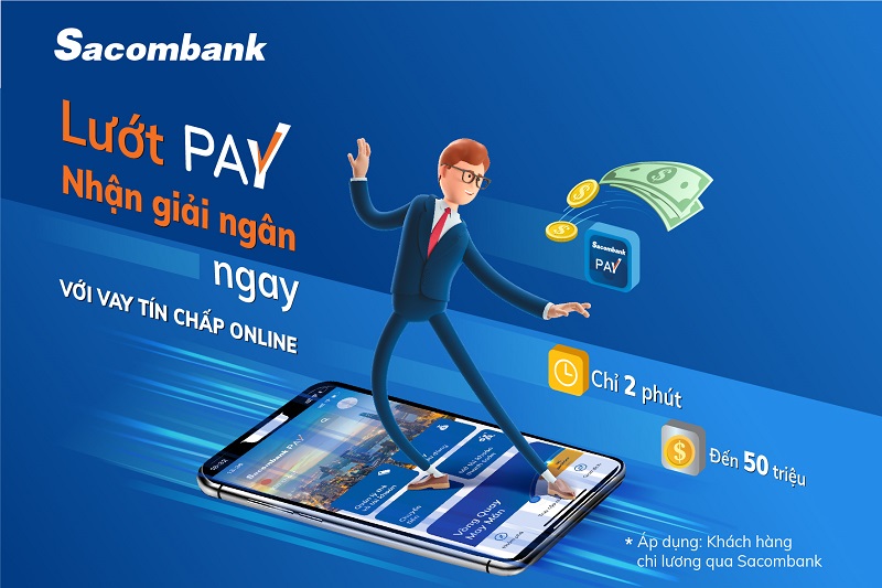 Sacombank triển khai dịch vụ Vay trả góp trên ứng dụng Sacombank Pay.
