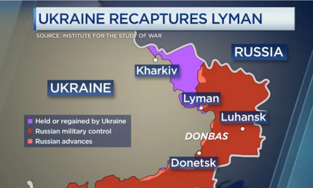 Ukraine tái chiếm Lyman, một trung tâm hậu cần quan trọng của lực lượng Nga.