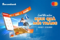 Săn e-voucher Shopee khi chi tiêu trực tuyến qua Sacombank Mastercard