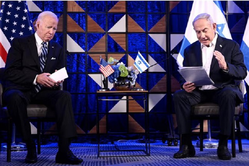 Tổng thống Mỹ Joe Biden (phải) trong cuộc gặp Thủ tướng Israel Benjamin Netanyahu tại New York (Mỹ) ngày 20/9/2023