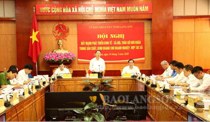 Phó Chủ tịch Nguyễn Công Trưởng phát biểu tại Hội nghị ngày 18/5 (Ảnh: Anh Dũng)