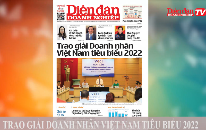 ĐIỂM BÁO NGÀY 07/10: Trao giải Doanh nhân Việt Nam tiêu biểu 2022