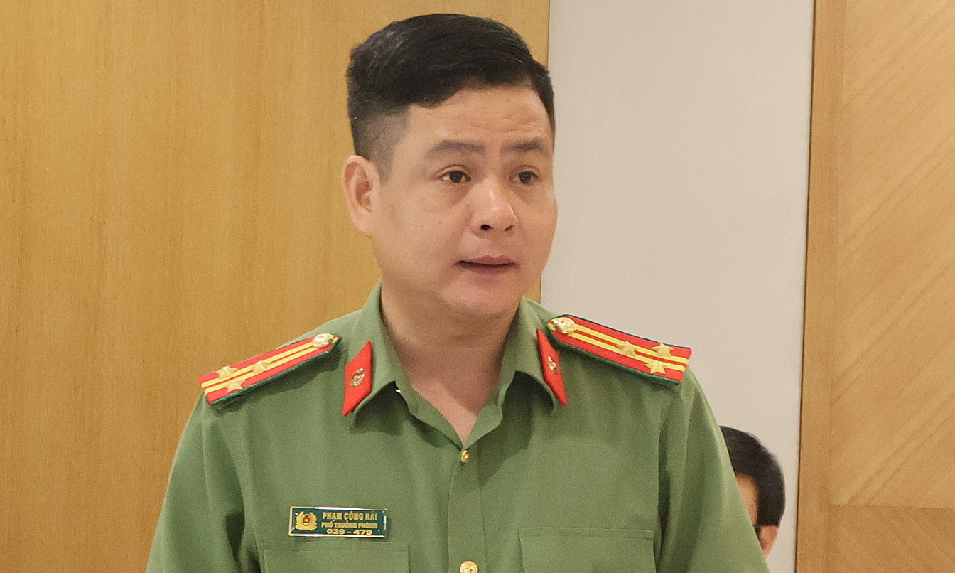 Thượng tá Phạm Công Hải - đại diện Cục An ninh mạng và phòng, chống tội phạm sử dụng công nghệ cao, Bộ Công an