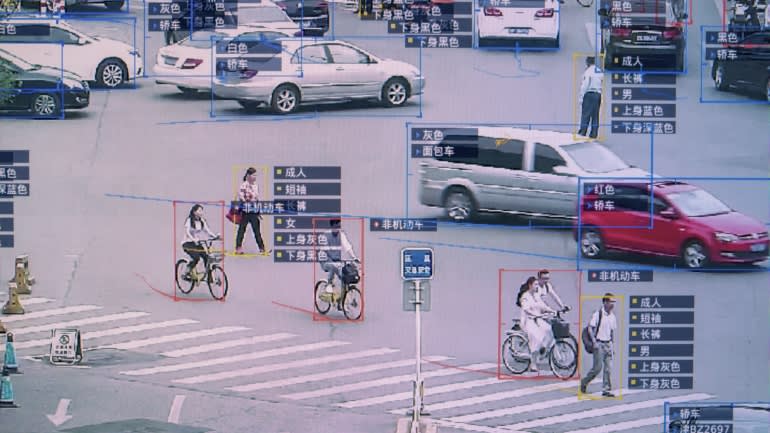 Phần mềm nhận dạng xe đạp và người đi bộ của SenseTime, một trong những công ty khởi nghiệp AI có giá trị nhất thế giới