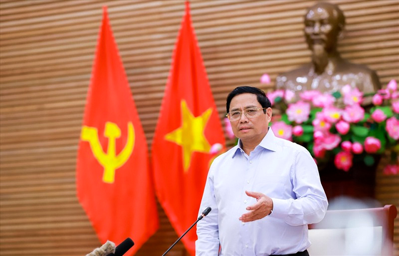 Thủ tướng Chính phủ Phạm Minh Chính phát biểu tại cuộc làm việc với tỉnh Nghệ An