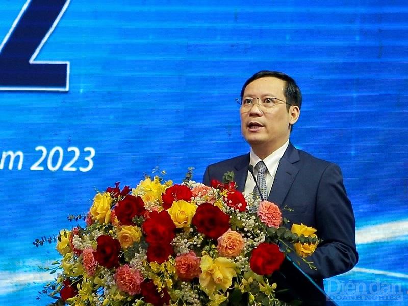 Ông Phạm Tấn Công, Chủ tịch VCCI Việt Nam phát biểu tại buổi lễ