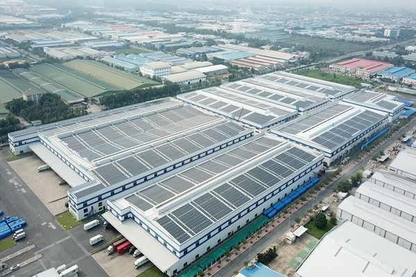 Dự án điện mặt trời mái nhà Duy Tân thuộc khu công nghiệp Tân Đô, tỉnh Long An