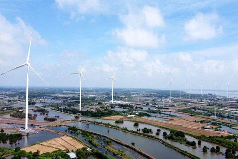 Các dự án chuyển tiếp đang chờ chính sách giá bán điện chính thức (Ảnh: Nhà máy Điện gió Thanh Phong giai đoạn 1, có công suất 29,7 MW tại Thạnh Phú, Bến Tre)