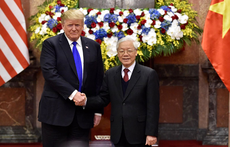Tổng thống D. Trump và Tổng Bí thư Nguyễn Phú Trọng tại Hà Nội, năm 2018