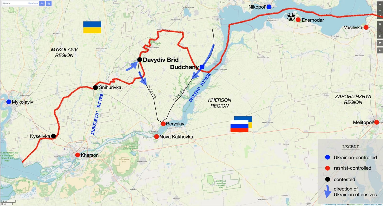 Ukraine đã tái kiểm soát thị trấn Dudchany ở Kherson