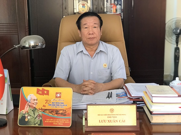 Thiếu tướng Lưu Xuân Cải, Chủ tịch Hội Cựu chiến binh thành phố Hải Phòng.