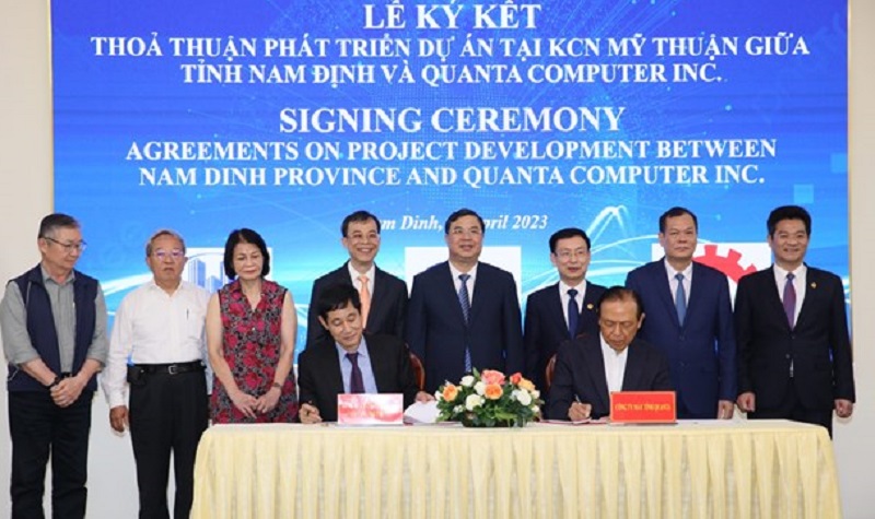 Sau 36 giờ UBND tỉnh Nam Định hoàn tất cấp đăng ký đầu tư cho Quanta Computer Inc(ảnh báo Nam Định)