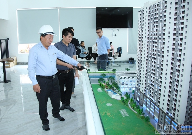 Ông Nguyễn Đức Thọ - PCT UBND TP Hải Phòng kiểm tra tiến độ thực hiện Dự án nhà ở xã hội tại số 384 Lê Thánh Tông (quận Ngô Quyền)