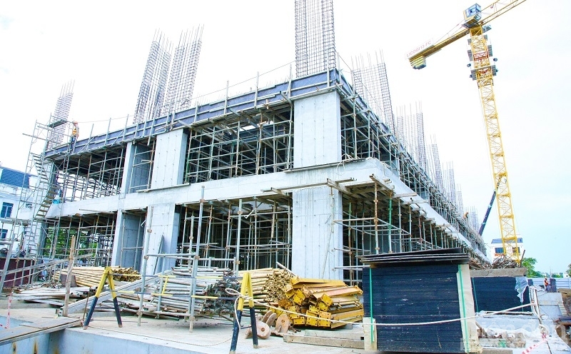 Dự án Nhà ở xã hội cho công nhân tại Khu công nghiệp Tràng Duệ (huyện An Dương) đang được chủ đầu tư và nhà thầu gấp rút thì công các hạng mục