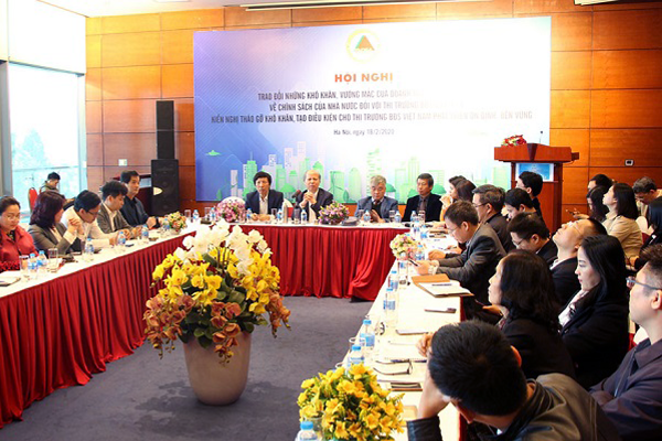 Hội nghị lấy ý kiến, kiến nghị, ghi nhận khó khăn doanh nghiệp do Hiệp hội Bất động sản Việt Nam tổ chức ngày 18/2/2020 tại Hà Nội