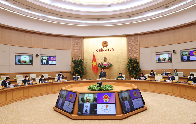 Thủ tướng Chính phủ Phạm Minh Chính chủ trì Phiên họp Chính phủ chuyên đề xây dựng pháp luật tháng 1/2022 - Ảnh VGP.