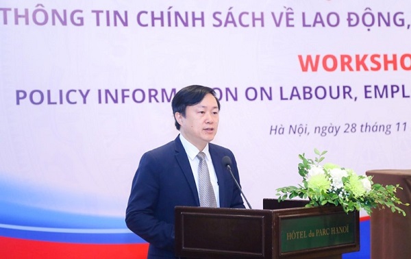 Ông Trần Hải Nam - Phó Vụ trưởng Vụ BHXH, Bộ LĐTB&XH phát biểu.