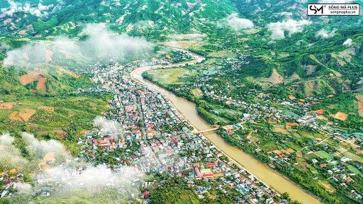 Toàn cảnh Thị trấn Sông Mã, huyện Sông Mã, tỉnh Sơn La (Ảnh Sông Mã Plus)