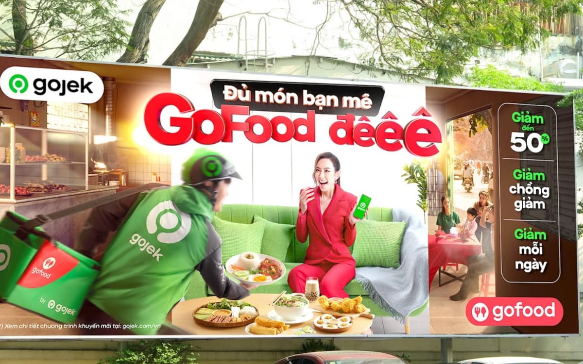 Gojek vừa tạo ấn tượng với biển quảng cáo ngoài trời nhưng lại phát ra tiếng rao