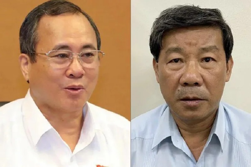 Cơ quan Cảnh sát điều tra - Bộ Công an đề nghị truy tố Cựu Bí thư Trần Văn Nam (trái) và cựu Chủ tịch Trần Thanh Liêm cùng các đồng phạm