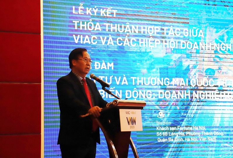 ông Vũ Đức Giang - Chủ tịch Hiệp hội Dệt May Việt Nam phát biểu tại sự kiện