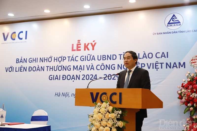 ông Trịnh Xuân Trường - Chủ tịch UBND tỉnh Lào Cai phát biểu tại buổi lễ