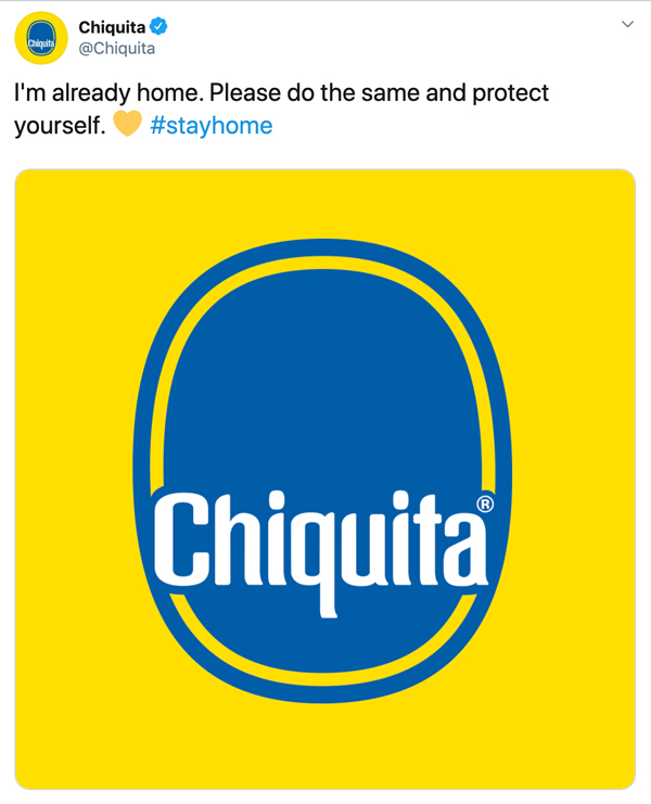 Logo Chiquita thiếu vắng hình ảnh Miss Chiquita nổi tiếng.