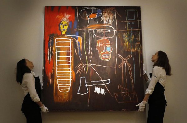 Tác phẩm “Air Power” của Jean-Michel Basquiat tại Sotheby’s in London.
