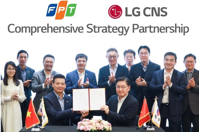 ký kết hợp tác chiến lược toàn diện của Tâp đoàn FPTp/và LG CNS tại Hàn Quốc.