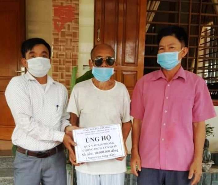 Cụ Nguyễn Chưởng trích 10 triệu đồng tiền làm ma chay ủng hộ quỹ vắc xin phòng chống dịch Covid-19