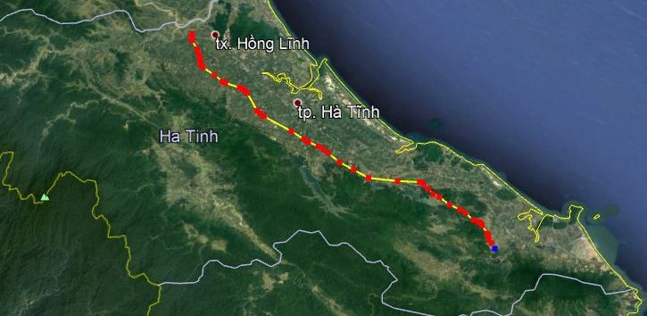 Tuyến đường định hình dự án cao tốc Bắc - Nam đoạn Bãi Vọt - Vũng Áng
