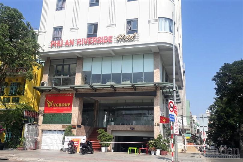 Khách sạn Phú An, nơi làm việc của các trường hợp ghi nhận dương tính COVID-19.