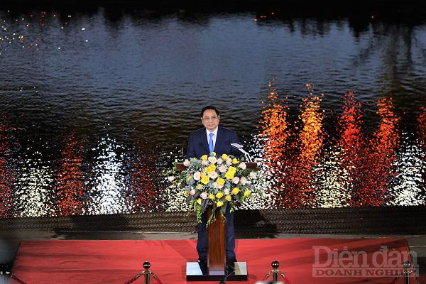 Thủ tướng Chính phủ Phạm Minh Chính tại lễ khai mạc Năm du lịch Quốc gia 2022.