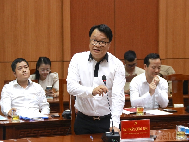 Ông Trần Quốc Bảo - Chủ tịch Hiệp hội Doanh nghiệp tỉnh Quảng Nam nhân mạnh doanh nghiệp bất động sản đang trên bờ 