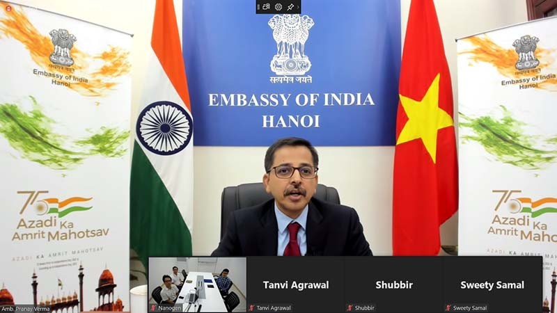 Đại sứ Ấn Độ tại Việt Nam Pranay Verma phát biểu.
