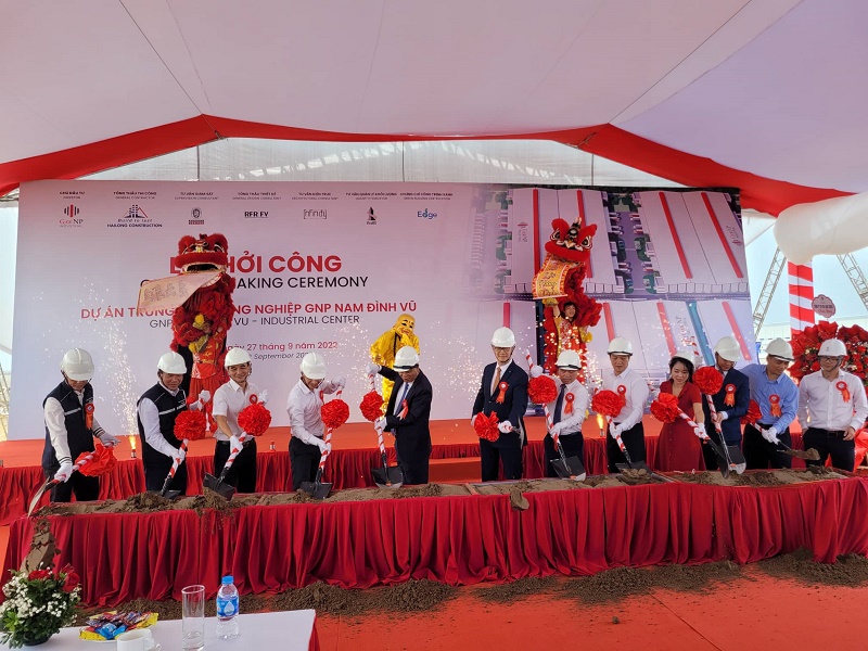 Lễ khởi công dự án Trung tâm Công nghiệp GNP Nam Đình Vũ tại KCN phi thuế quan Nam Đình Vũ