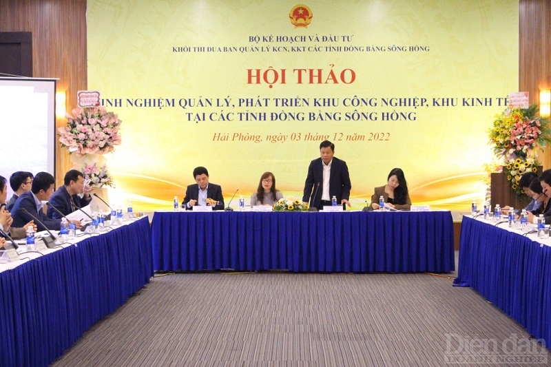 Hội thảo Kinh nghiệm quản lý phát triển KCN, KKT tại các tỉnh Đồng bằng Sông Hồng vừa tổ chức tại Hải Phòng