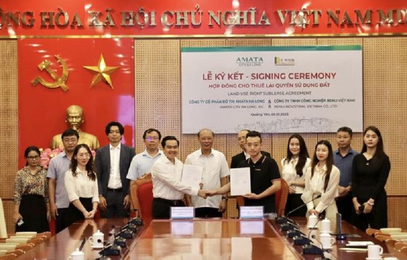 Lễ ký kết thỏa thuận giữa Công ty Cổ phần đô thị Amata Hạ Long và Công ty TNHH Công nghiệp Renli Việt Nam