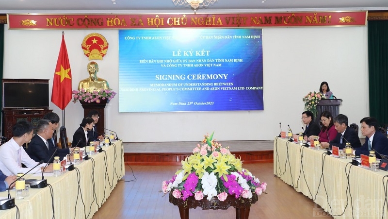 Tỉnh Nam Định sẽ tạo điều kiện để Công ty TNHH AEON Việt Nam nghiên cứu, khảo sát, chuẩn bị các thủ tục cần thiết cho dự án Trung tâm thương mại AEON